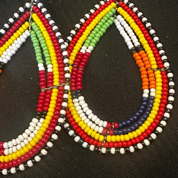 NEW African Handmade Beaded Earrings - Picture 3 of 3